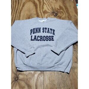 Penn State Lacrosse Gray Cotton Pullover Crewneck Sweatshirt  Adult XL @M8
